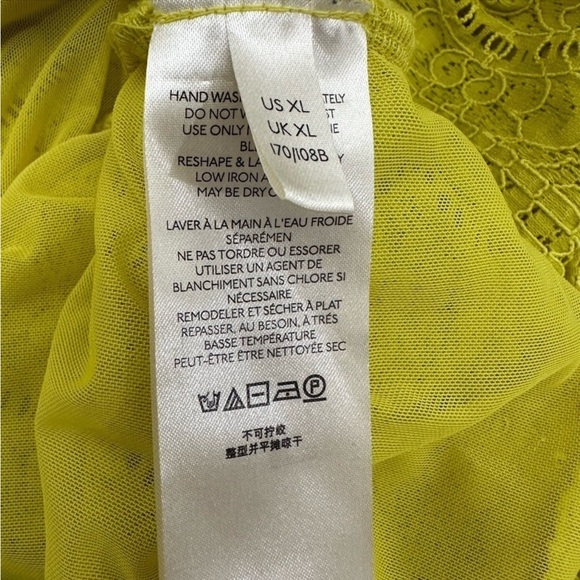 🌼 Anthropologie Daily Practice Lace Mock Neck Top in Lime size XL 14 16 - Picture 9 of 12